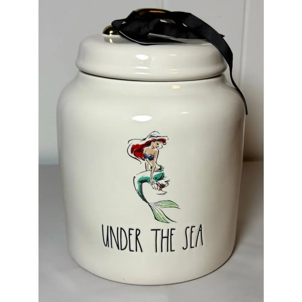 Rae Dunn Little Mermaid Ariel Under the Sea Cookie Jar Large Canister